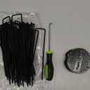 Bakulyor 200pcs Black Landscape Staples + 200pcs Buffer Washer, 6 Inch 11 Gauge Garden Stakes Staples, U Shaped Galvanized Lawn Pins Heavy Duty Yard Ground Pin for Weed Barrier Sod Fabric Decorations