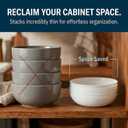 Corelle 4-Pc Versa Bowls for Pasta Salad and More, Service for 4, Durable and Eco-Friendly 30-Oz, Compact Stack Bowl Set, Microwave and Dishwasher Safe, White