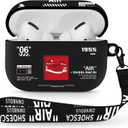 Airpods Pro 2 Case, Cute Cool Red Shoes Pattern TPU Soft Case for Airpods Pro 2/1 Gen, Shockproof with Lanyard & Keychain