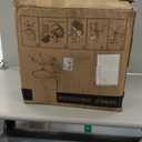 Armless Home Office Chair Small Modern Walnut Chair with Wheels Wide Seat Office Chair Criss Cross Desk Chair with Height Adjustable for Home, Office, Vanity