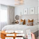Gold Flush Mount Ceiling Fans with Lights, 20" Caged Boho Ceiling Fan with Light and Remote, Bladeless with 6 Speeds for Bedroom, Nursery, Living Room