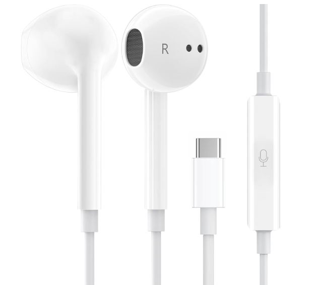 Wired Earphones with USB-C Connector ​​​​​​​for iPhone Headphones in-Ear Earbuds,Built-in Microphone and Volume Control Headsets Compatible with iPhone 15/16 Plus/Pro/Max/Pad Pro/Air/Mini & More 