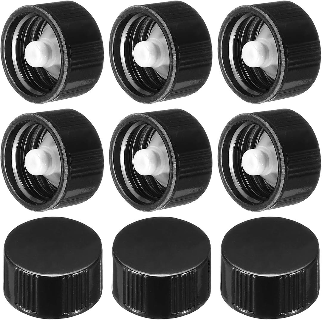 PATIKIL 15mm Phenolic Resin Cover, 72pcs Poly Seal Screw Cap Growler Cap Phenolic Cover Thread for 15-425 Glass Beer Brewing Bottles Gallon Growler Gallon Jug, Black