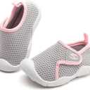 GUBARUN Toddler Boys Girls Sneakers Kids Lightweight Tennis Shoes Breathable (Grey Pink)