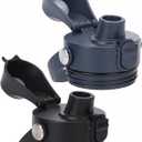 Auto Spout Lid for Yeti Rambler 12/18/26/36/46/64 Oz Chug Cap Replacement with Soft Handle for RTIC | Leakproof | BPA Free | Dishwasher Safe (Aotu Spout Lid, Black&Navy)