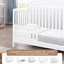 Salcod Toddler Safe Guardrail Compatible with Delta Children Convertible Crib, Crib Rail for Prevent Toddler from Rolling Off The Bed, White