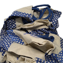 Large beige / blue pattern tote bag, beach bag, 20 pack