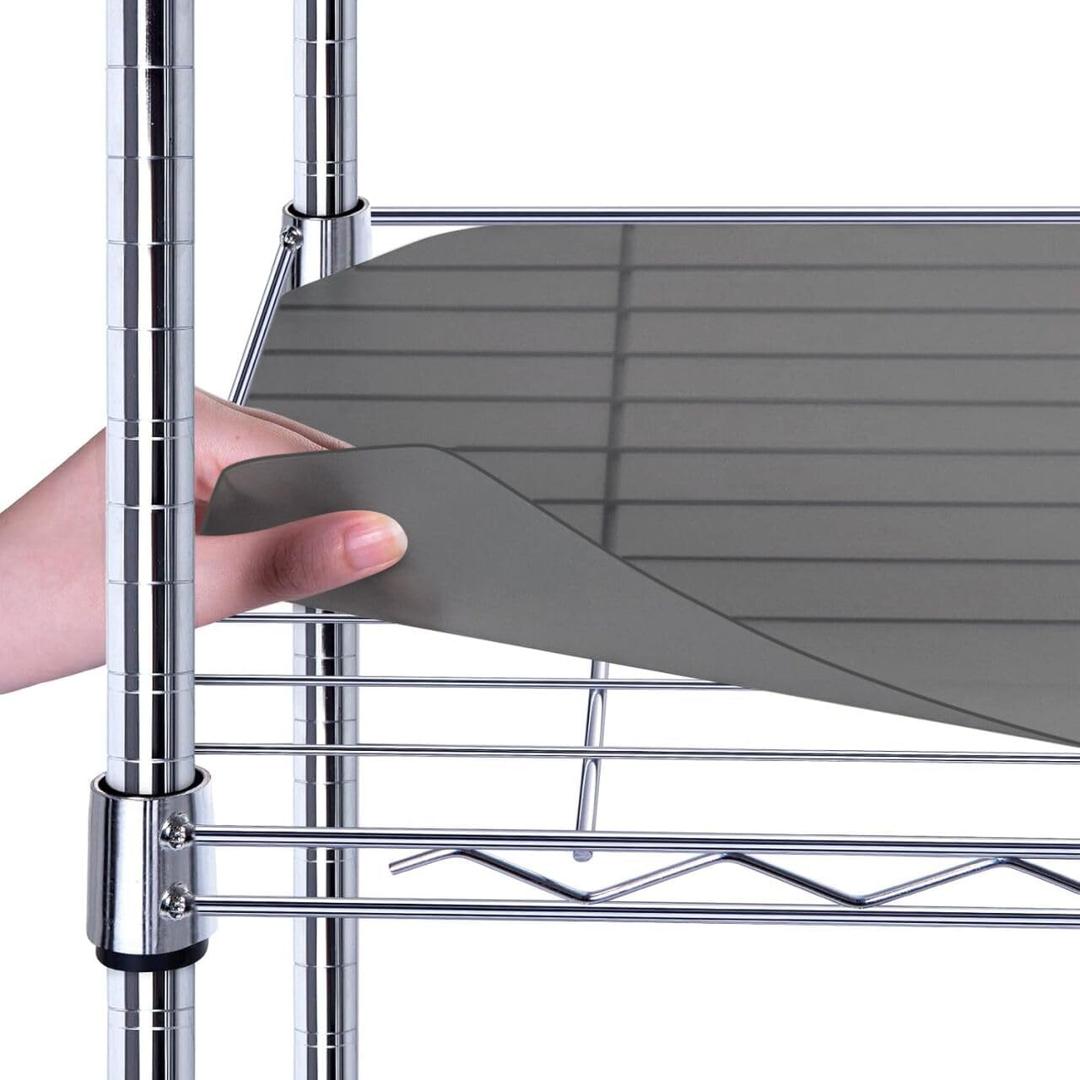 BRIAN & DANY Wire Shelf Liner 24" X 48", Heavy Duty Shelf Liners for Wire Shelving, Waterproof Protector Mats, Set of 4, Charcoal
