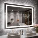 LOAAO 40X30 LED Bathroom Mirror with Lights, Anti-Fog, Dimmable, Backlit + Front Lit, Lighted Bathroom Vanity Mirror for Wall, Memory Function, Tempered Glass, ETL Listed