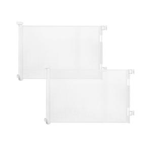 2 Pack Retractable Baby Gate,Mesh Baby Gate or Mesh Dog Gate,33" Tall,Extends up to 55" Wide,Child Safety Gate for Doorways, Stairs, Hallways, Indoor/OutdoorWhite,33"x55"