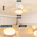 Small Ceiling Fans with Lights 25 Inch - Low Profile Ceiling Fans with Remote Control, Flush Mount, 5 Reversible Blades, 6 Speeds + Natural Wind Model, Timer, Night Light, for Bedroom Indoor