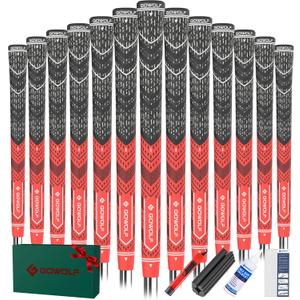 Gowolf Golf Grip Cord Rubber Multi-compound Golf Driver Irons Club Choose 13 Grips with 15pcs Tapes Or Full Kit choose one