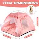 Dog Tent Indoor Cat House Pink Puppy Bed Portable Pet Teepe Princess Dog Camping Tent Outdoor Kitten Houses Cute Bunny Nest Girl Kitty Cave, Small (13.8" x 13.8" x 11.8")