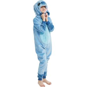 SWEETXIN Unise Kids Jumpsuit Cosplay Onesie One Piece Suit for Girls Boys Halloween Character Costume Dress Up Party (10 Years, Blue)