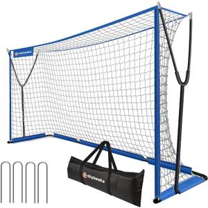 Soccer Net 12x6 ft, Soccer Goal for Backyard with Ultra Stable Outward Angled Metal Frame, 7-ply Tetoron, Portable Carry Bag - Easy Set Up for Youth & Adult Indoor Outdoor Practice
