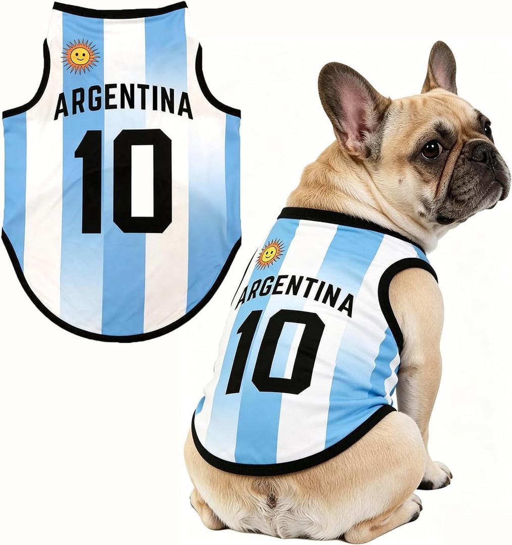 Dog Jersey Pet Soccer Jersey, Dog Soccer Costume Breathable Shirt for Puppy or Cat (AGT, Medium)