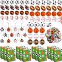 Aoriher 200 Pcs Sport Party Favors Set, Sport Party Gift Bag Fillers Foam Sports Balls Keychains Sticker Eraser Pull Back Cars for Baseball Basketball Football Soccer Birthday Gift(Sports Balls)