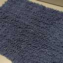 Yimobra Bathroom Rugs Non Slip Washable - Ultra Soft Absorbent Chenille Bath Mat, Quick Dry Shaggy Floor Carpet for Tub Shower, Denim Blue Home Decor Accessories, 24x17 Inch