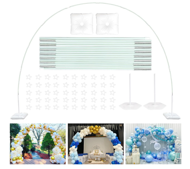 TEKXYZ Balloon Arch Stand Kit, 10FT Wide & 7.5FT High Adjustable Balloon Arch Frame, Ideal For Party Decorations, Not Include Balloons