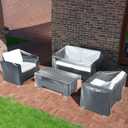 Hoolerry 4 Pcs Clear Plastic Patio Covers for Outdoor Furniture Waterproof Sofa and Table Heavy Duty Patio Furniture Sets Covers, 32 x 30 x 30, 52 x 30 x 30, 36 x 21 x 13 Inch