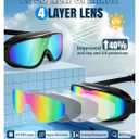 Rantizon Swim Goggles 3 Pack, Wide View Anti Fog&UV Swimming Goggles for Audlt, No Leaking Swim Glasses for Men Women Kids