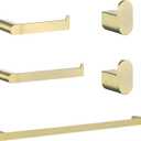 RANDOM Brushed Gold Towel Bar Set 5 Piece Bathroom Hardware Set Include 9.8/23.6 Inch Towel Holder Toilet Paper Holder and 2 Towel Hooks Stainless Steel Bathroom Accessories Kit Wall Mount