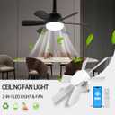 Superyofo 2Pack Socket Fan LED Ceiling Lights,18inch APP Control E26 Fans Bulb with Remote & Dimmable LED Ceiling Fan Lights,3Color 3000K-6500K,1800LM Fan Light Bulb Screw in Ceiling (Black)