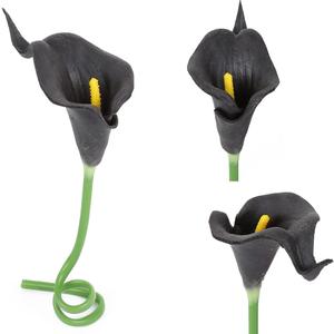 Black Calla Lily Artificial Flowers for Wedding Centerpieces, DIY Floral Decor, Home Decoration, 10 Pcs  Black Calla Lily Artificial Flowers for Wedding Centerpieces, DIY Floral Decor, Home Decoration, 10 Pcs