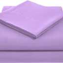 High Kotton 1000 Thread Count 9 inch Deep Pocket 3 PCs Fitted Sheet Set 100% Egyptian Cotton Solid Pattern Size Queen Color Lilac
