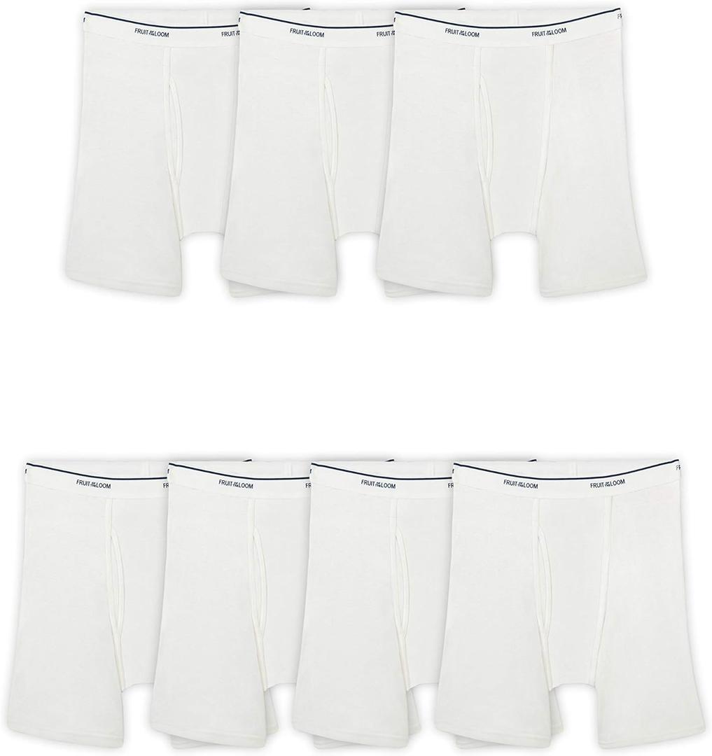 Fruit of the Loom Men's Coolzone Boxer Briefs, Moisture Wicking & Breathable, Assorted Color Multipacks (Large, 7 Pack - White)