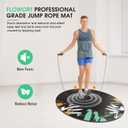Cheete Jump Rope Mat Large Rubber Exercise Mat Indoor Outdoor Shock Absorbing Mat Non-Slip Oval Design for Floor & Rope Protection, Workout Mats for Home Gym Flooring