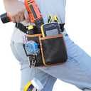 Tool Belt,Genuine Leather Tool Pouch,Detachable & Adjustable Single Side Tool Belt Pouch for Electrician,Carpenter,Construction,Work Apron,Utility Belt.