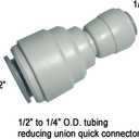 1/2" to 1/4" o.d. Tube Fitting, Reducing Straight Union Quick Connector, push to connect for RO water filter system,(pack of 5)