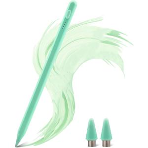 Universal Stylus Pen for iPad iPhone Android Tablets, No Bluetooth or Pairing Needed, USB-C Fast Charging, 4 LED Battery Indicators, Works with Most Touchscreen Devices, Green