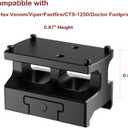 0.87" Red Dot Sight Riser Mount - Picatinny to RMSc/RMS/Doctor/RMR/SRO/407C/507C/508T/407K/507K/Vortex Venom/Viper/Fastfire Adapter (Doctor/Noblex/CTS-1250 Footprint)