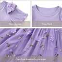 Toddler Baby Girls Tulle Tutu Dress Ruffle Short Sleeve Fluffy Dresses Cute Summer Sundress for Party Beach Casual (Purple)