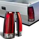 HECASA LED Tail Lights Compatible with 1988-2000 Chevy Silverado GMC Suburban Tahoe Sierra C/K 1500 2500 3500 w/o Bulbs Red Brake Lamps Pair Taillights Replacement for GM2800104 GM2807101