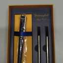 Stunning Luxury Rollerball Pen with 24K Gold Trim,Switzerland Tip with Black Ink Refills, Perfect Roller Ponit Pen Gift Set for Men Women, Fancy Writing Set for Business,Black