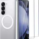 TOPF&B Magnetic Case for Samsung Galaxy Z Fold 7,Compatible with Magsafe,Magnetic Hinge Protection,Anti-Yellowing Cover,Transparent Screen Protector,Clear Case for Z Fold 7,Crystal Clear