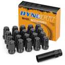 Dynofit 1/2-20 Lug Nuts Compatiable with Jeep Ford Dodge 5 Lug Wheel, fit Wrangler Liberty Grand Cherokee Explorer, 20pc Aftermarket Wheel Locking Nut 1.38" H 6 Spline Closed End Tuner Nut with 1 Key