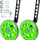 Training Wheels for Bicycle,Flash Mute Wheel Compatible for Bikes of 12-20 Inch 1 Pair (Dark green)