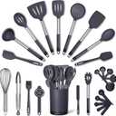 SMIRLY Kitchen Utensils Set  26-Piece Silicone Cooking Utensils Set, Spatula Set with Holder, Stainless Steel Handle Silicone Kitchen Gadgets for Nonstick Cookware