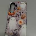 Case for Samsung Galaxy S24,Anti Drop Scratch Protective Phone Cover Case for Women Girl-Cute Ghost Pumpkin