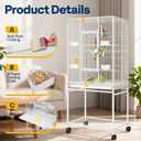 VIVOHOME 54 Inch Wrought Iron Large Bird Cage with Rolling Stand