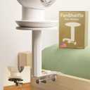 FanShelfie Adjustable Fan Holder for Dorm Room, Bunk & Lofted Bed, College Essentials for Boys & Girls, Patented Height & Distance Design, Compatible with Popular Dorm Fans, 2 Height Options (White)