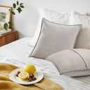 Fall Decorative Pillow Covers, 20x20 Inch Pillow Covers Set of 2, Beige Soft Chenille Decorative Square Throw Pillow Covers Farmhouse for Sofa Living Room Bed Home Decor