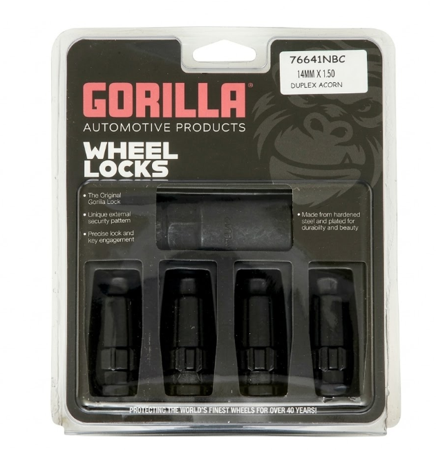 Gorilla Automotive 21631BC Black Chrome Small Diameter Wheel Locks (12mm x 1.50 Thread Size)
