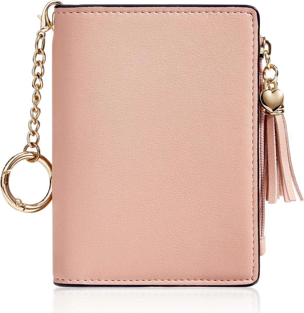 Gostwo Small Wallets for Women, Stylish Womens Wallet with ID Window, Zippered Coin Pocket and Tassel. Cute RFID Wallet for Women, ideal for Teen Girls, Commuters, and Women for Daily Use