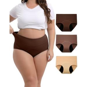 Period Underwear for Women High Waisted Leak-Proof Postpartum Menstrual Panties 5-Pack L