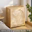 Laundry Hamper with Lid, Bamboo Clothes Laundry Basket with Handles, Removable 2-Section Liner bag, Hampers for Bedroom Aesthetic, Large Storage for Bath Towel, Sheets or Toys, Home (Natural), 21.9" x 13.8" x 26.6"